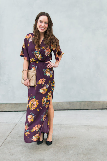 Everly floral maxi dress, purple floral maxi dress, winter florals, the lone star looking glass, restricted jay heels, loren jope bangles, how to wear a floral maxi dress, floral kimono maxi dresses, houston fashion bloggers, texas fashion bloggers, top houston fashion bloggers