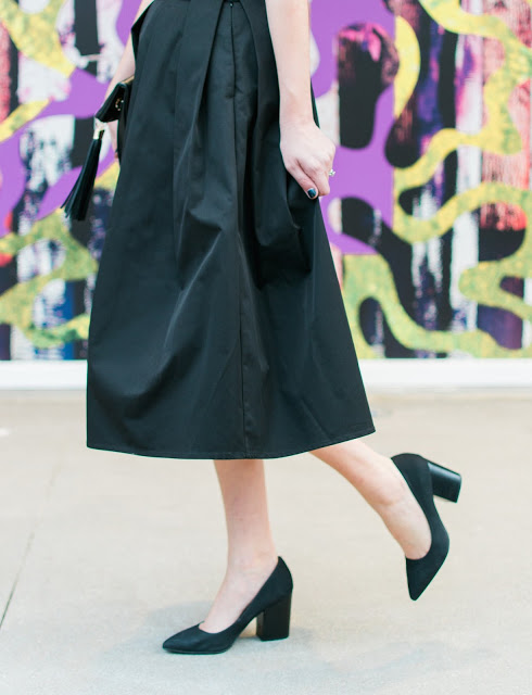 Flora Mia Claudia Skirt, black midi skirt, flora mia, flora mia black skirt, restricted heels, restricted jay high heels