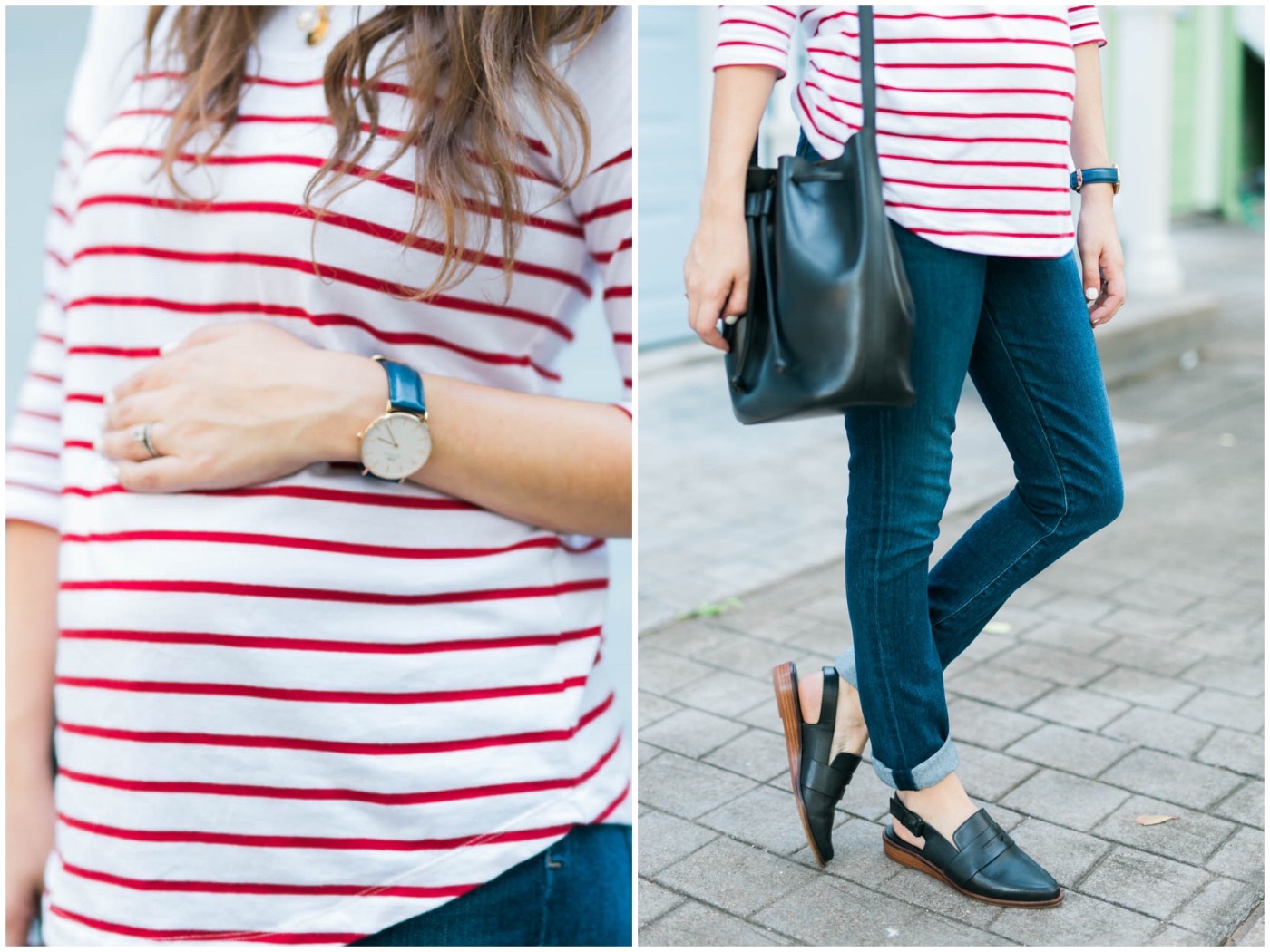 Casual maternity outfit inspiration for fall.