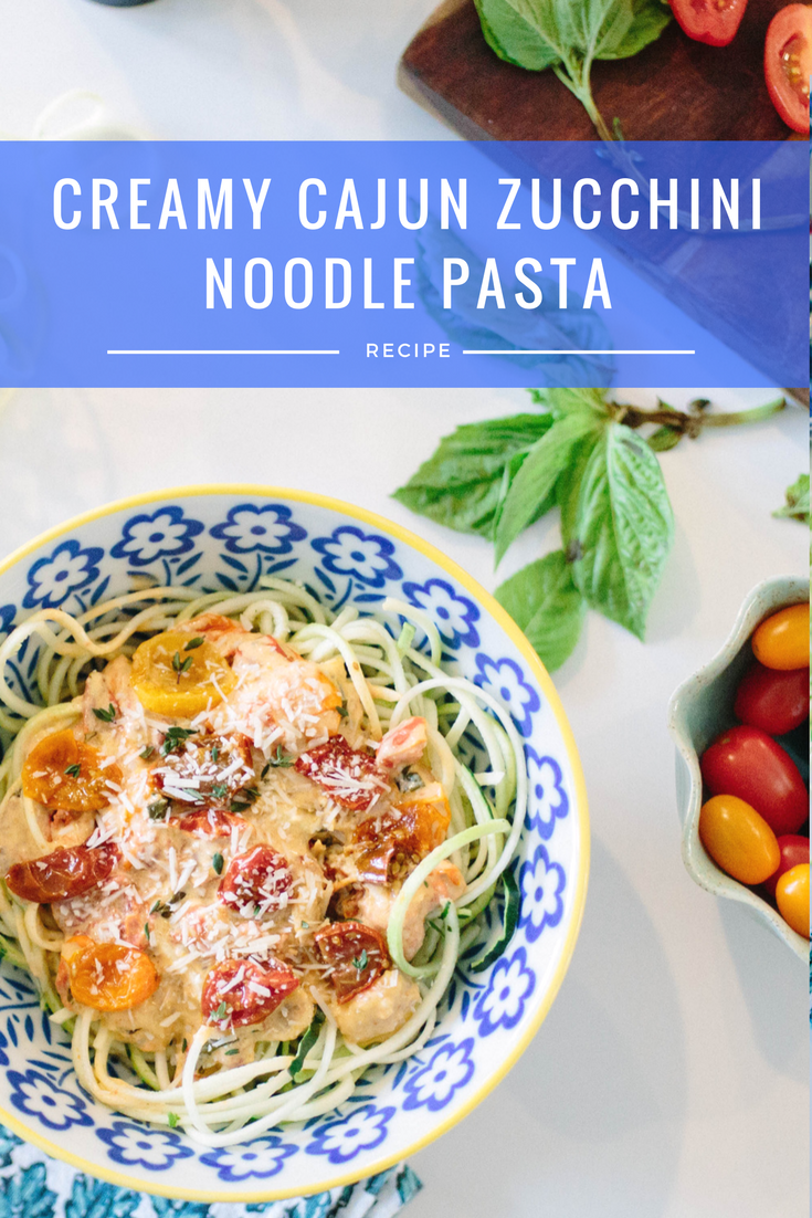 A recipe for creamy cajun zucchini noodle pasta with HEB's Veggie Noodle Co.