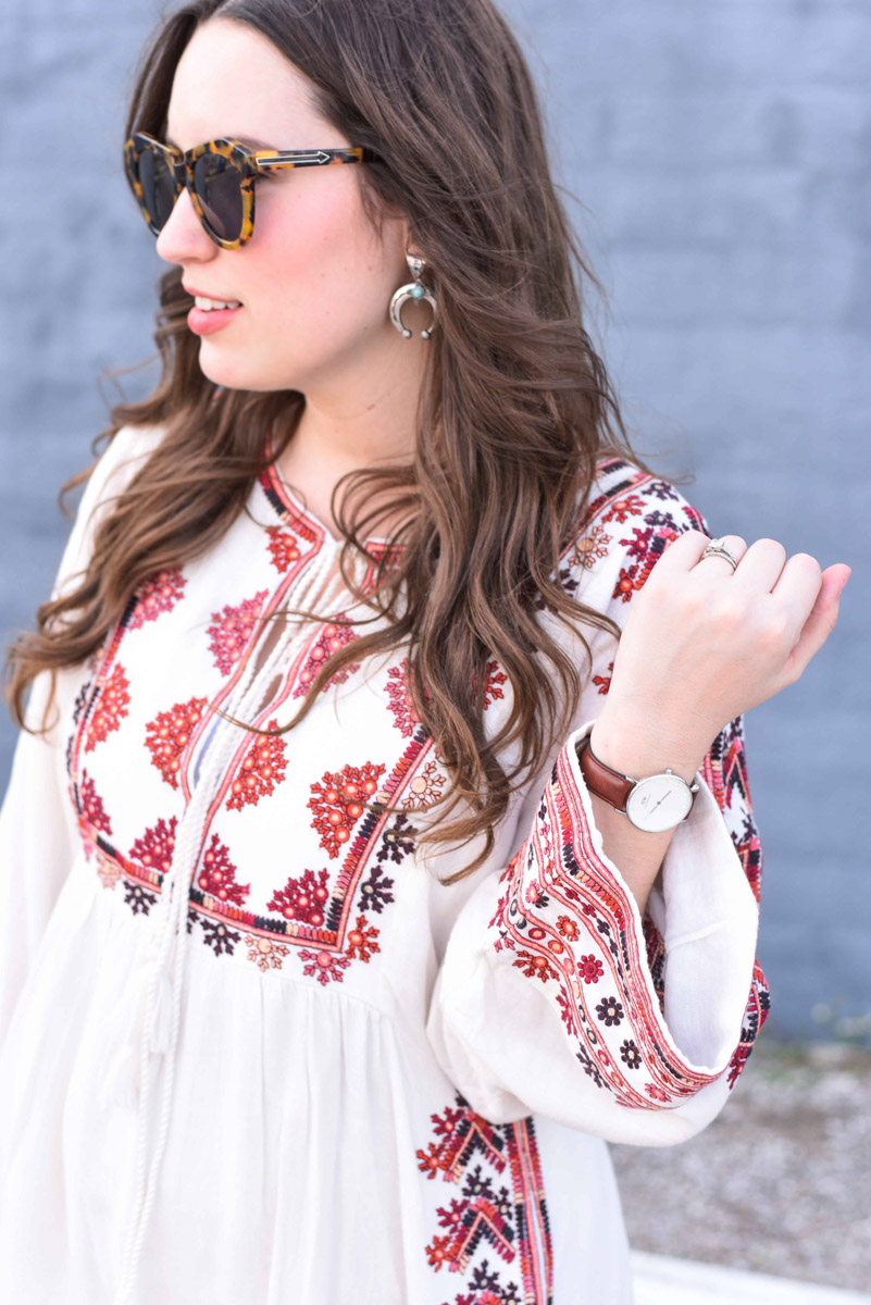 Houston fashion blogger styles Free People's Starlight Mini Dress