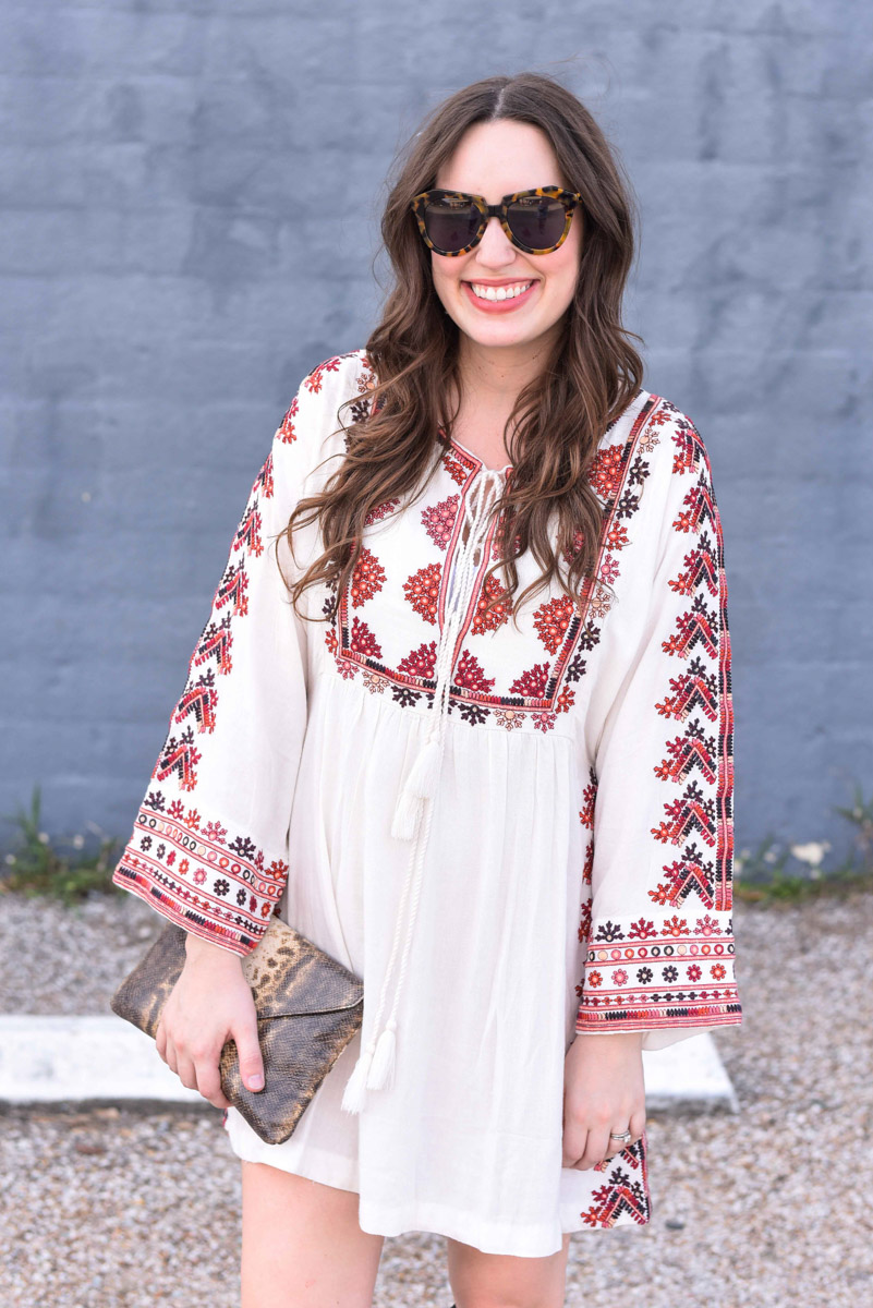 Houston fashion blogger styles Free People's Starlight Mini Dress