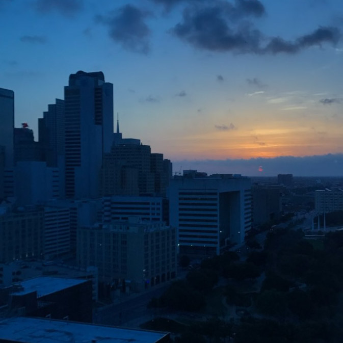 View from the Omni Dallas at sunset