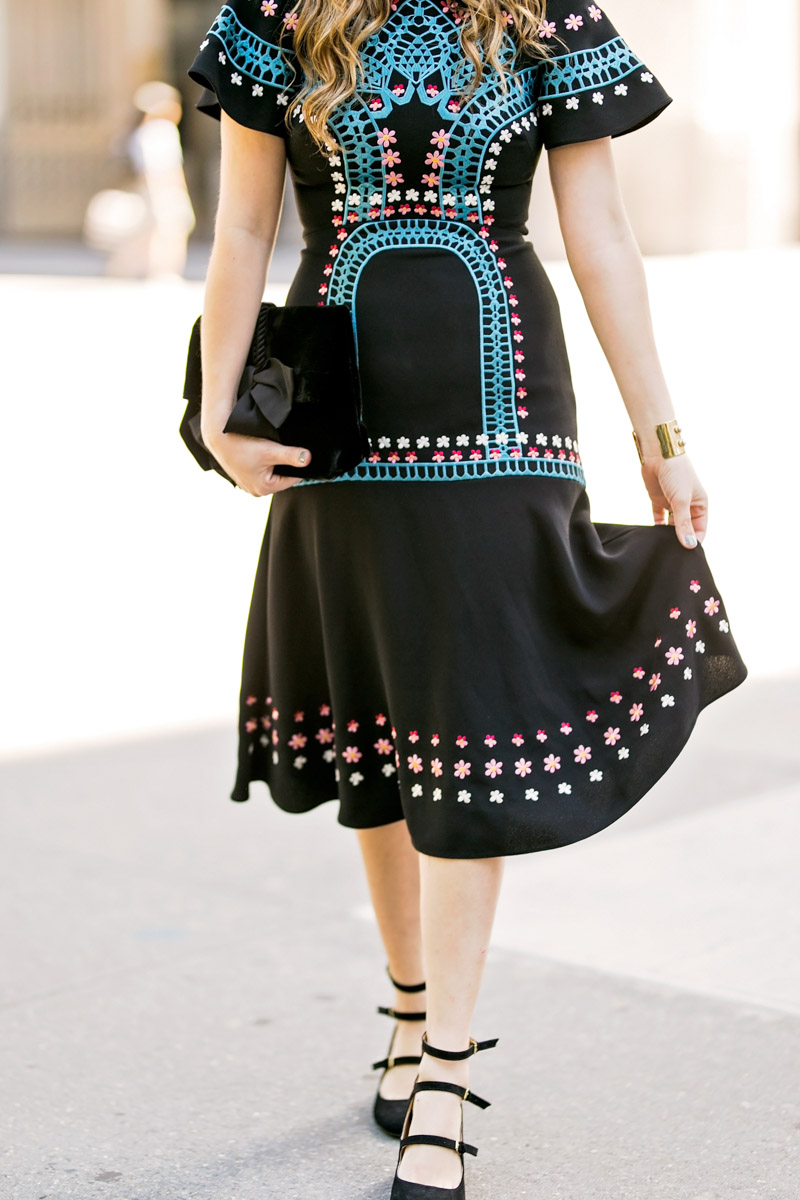 Black embroidered Temperley London Dress
