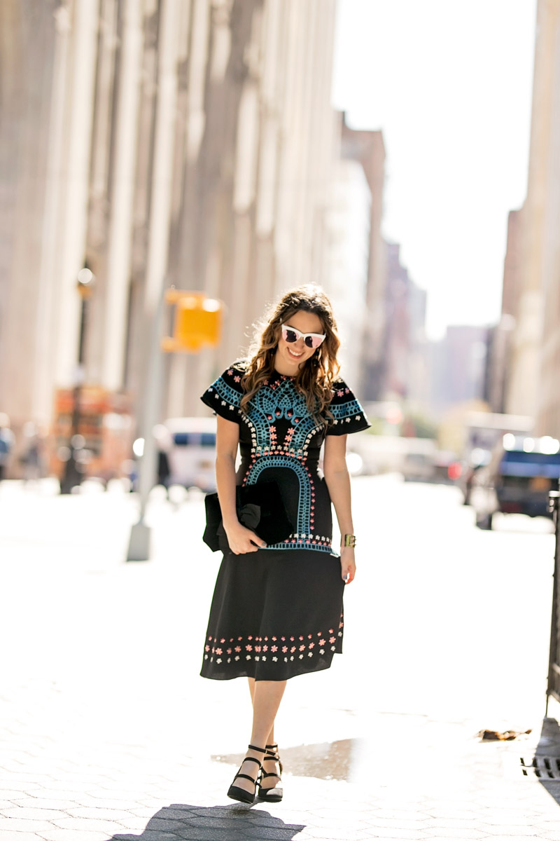 Black embroidered Temperley London Dress
