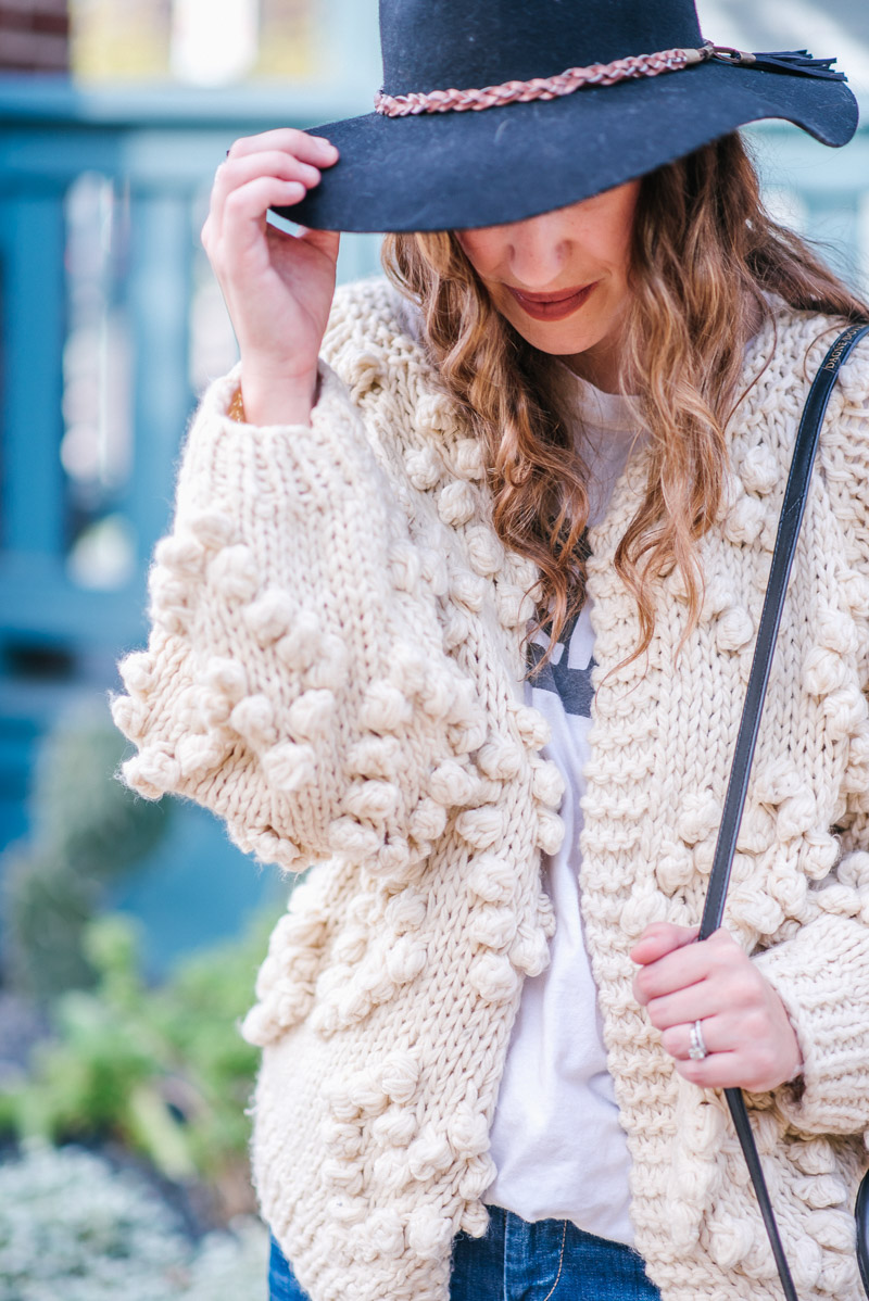 Chic Wish Knit Your Love Cardigan in Cream - Texas Fall Outfit