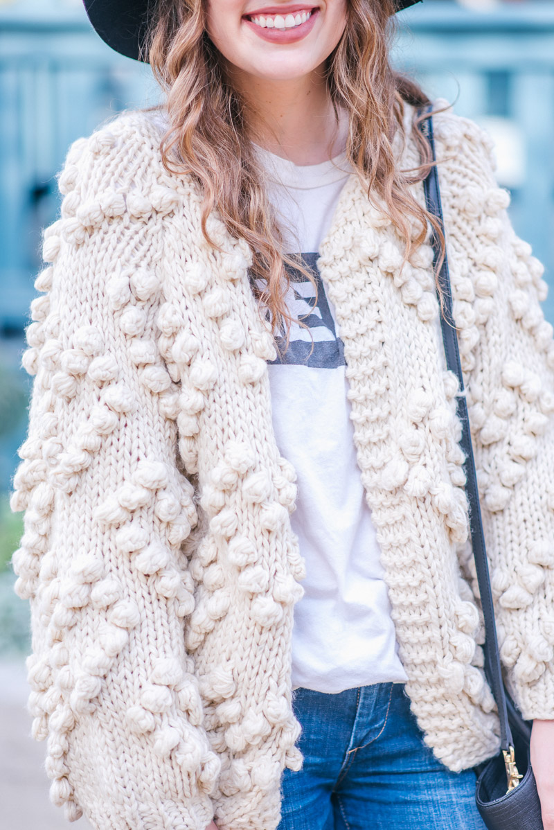 Chic Wish Knit Your Love Cardigan in Cream - Texas Fall Outfit