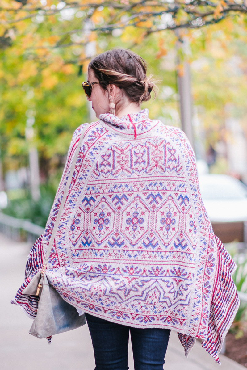 Anthropologie Cecilia Prado Poncho Sweater styled by Texas fashion blogger