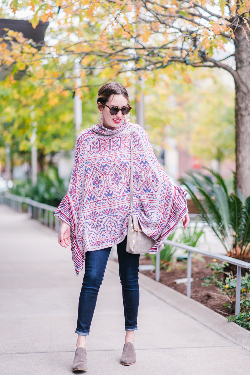 Anthropologie Cecilia Prado Poncho Sweater styled by Texas fashion blogger