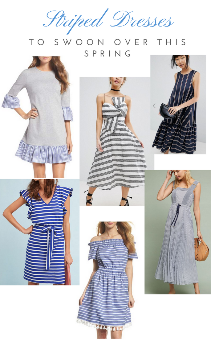 Blue and White Striped Spring Sundresses