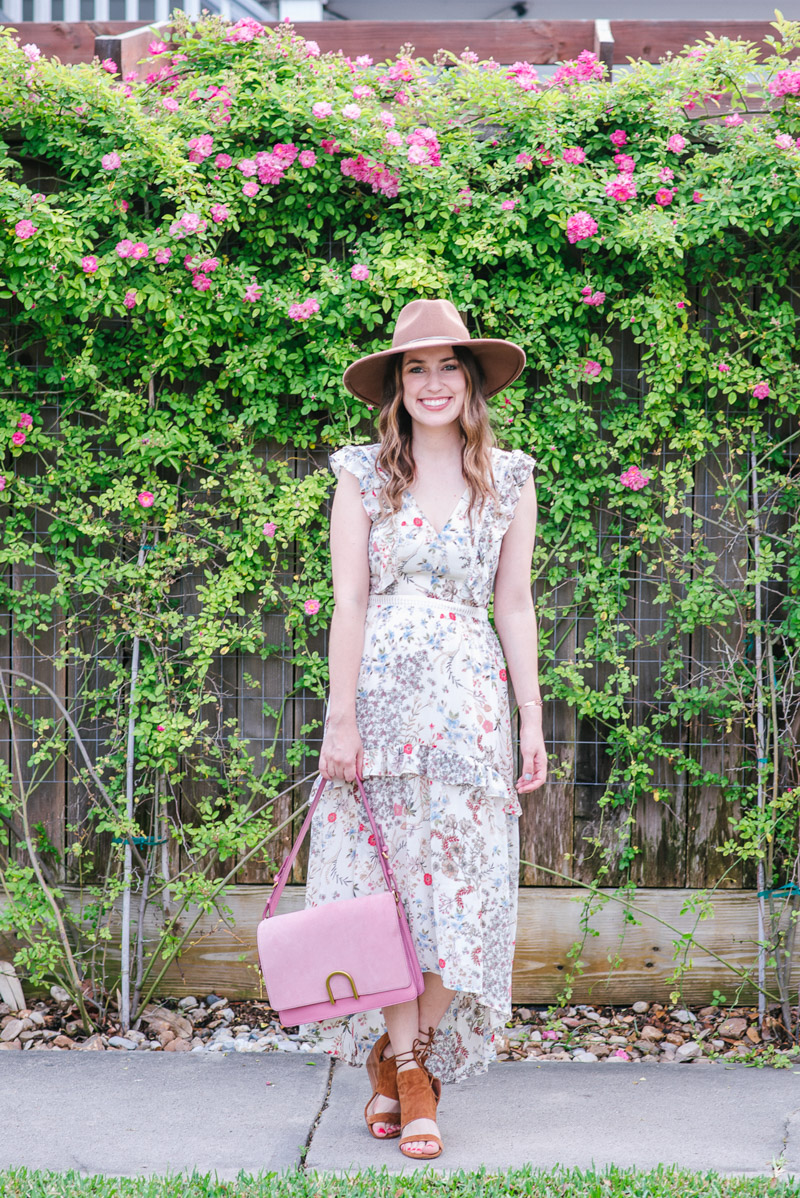 Houston fashion blogger shares spring outfit inspiration with a Chelsea28 floral sundress.