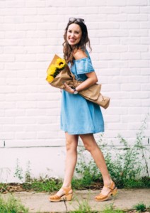 chambray sundress, swedish hasbeens huarache sandals, baublebar aegean drops, houston fashion blogger