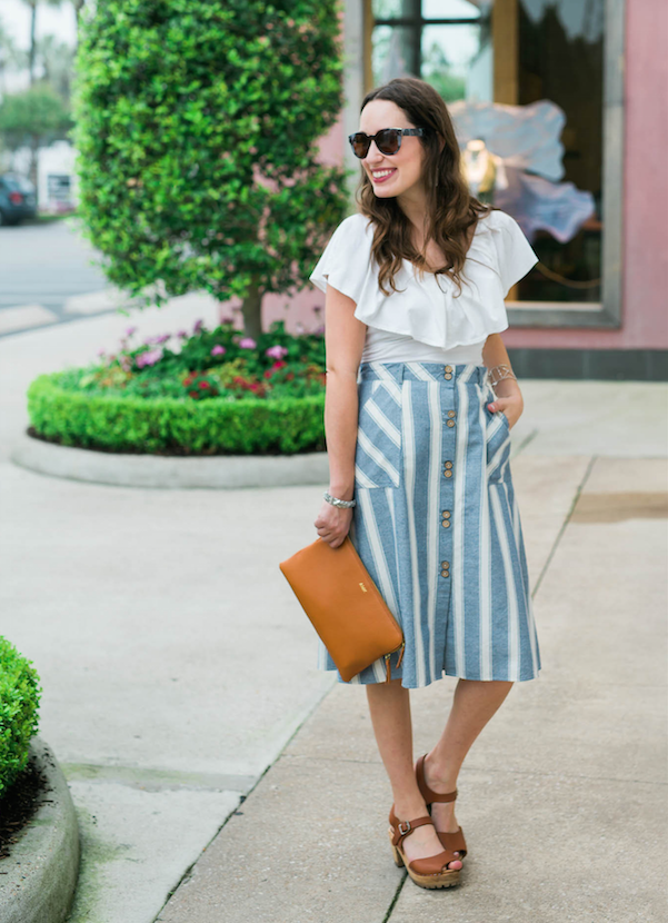 Workwear Edit Blue And White Striped Midi Lone Star Looking Glass 