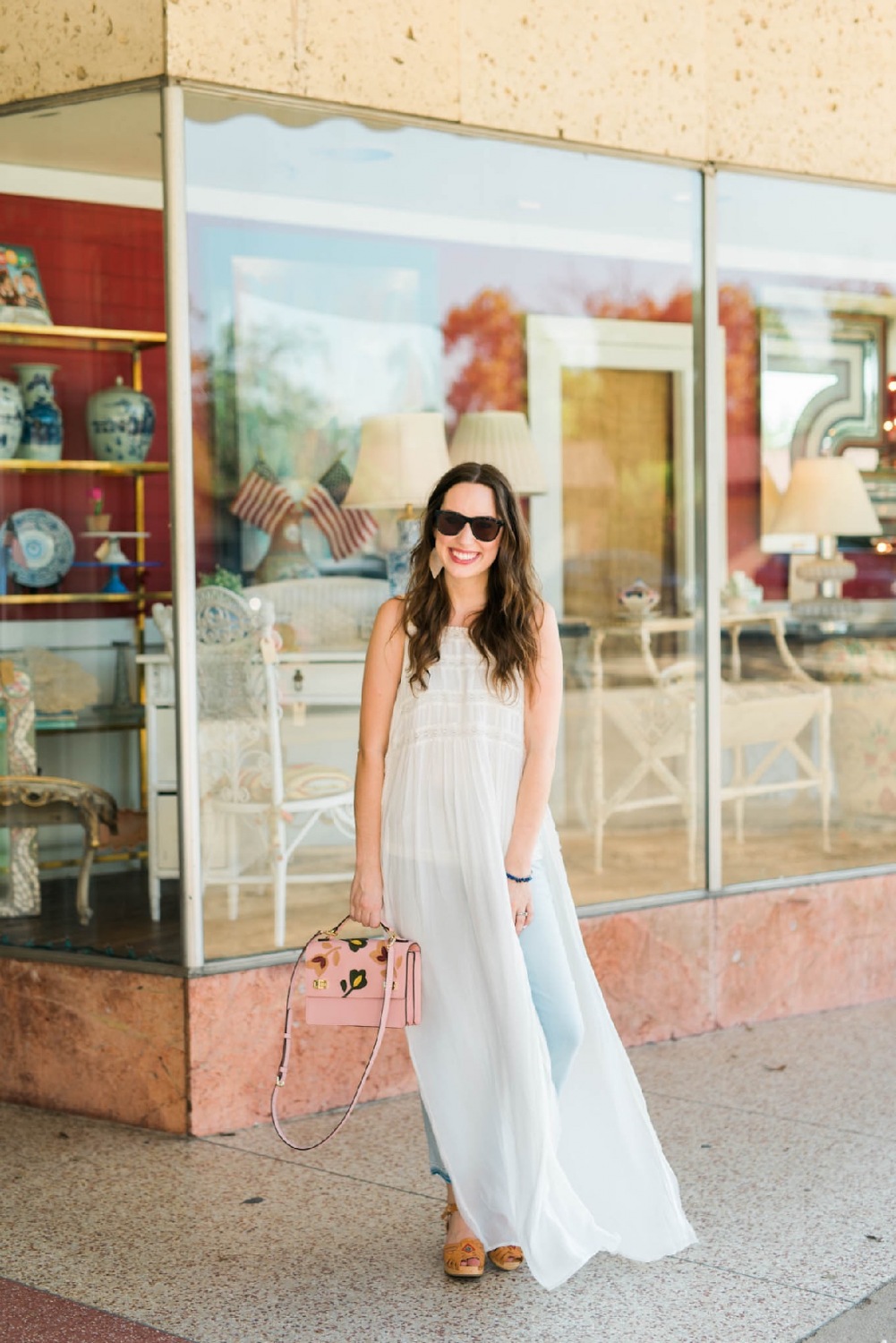 emerson rose houston heights, white linen night houston heights, henri bendel pink satchel, 19th street houston heights