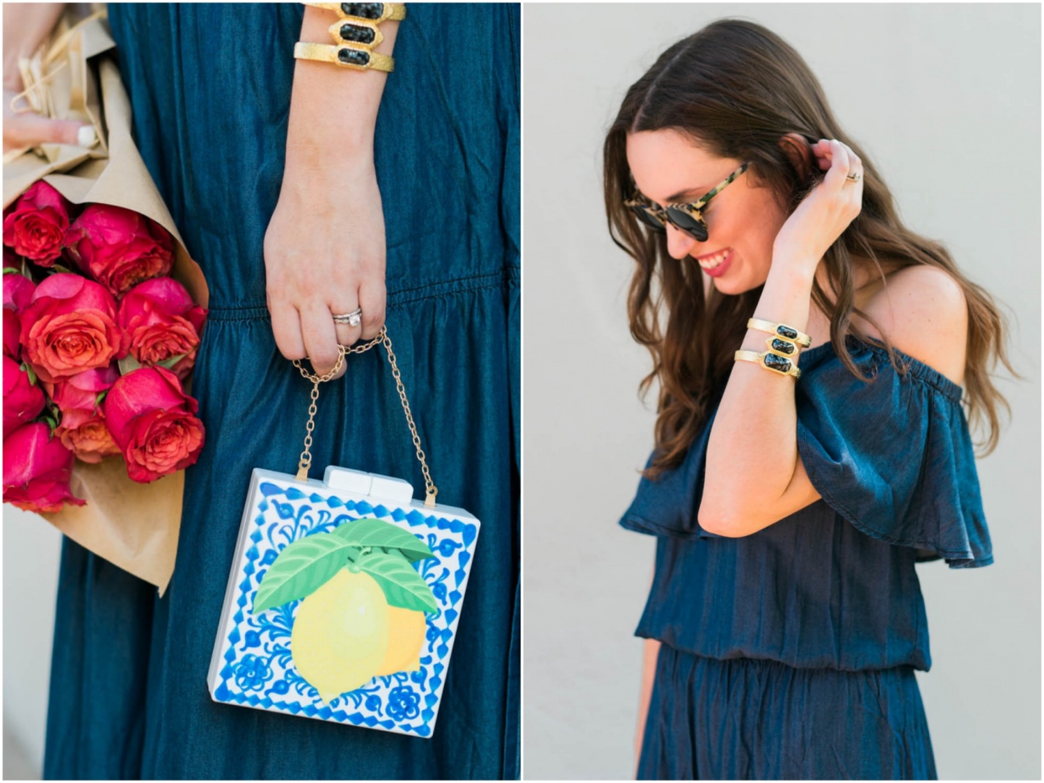 macy's navy blue off the shoulder maxi dress, inc concepts bohemian dresses, acrylic lemon clutch, lone star looking glass, houston blogger, houston fashion bloggers
