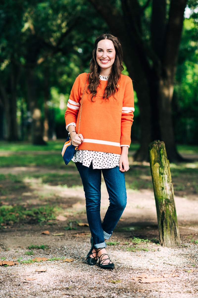 Orange and white outfit ideas for a Tennessee football game.   | Stylish Southern Tailgate featured by top Houston life and style blog, Lone Star Looking Glass
