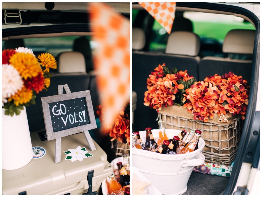 Orange and white Tennessee football tailgating ideas with Draper James.  | Stylish Southern Tailgate featured by top Houston life and style blog, Lone Star Looking Glass