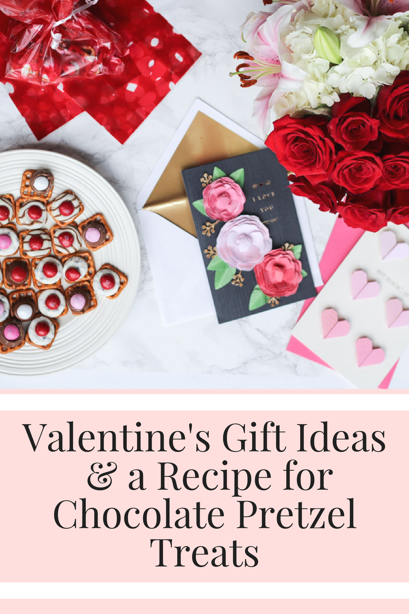 An easy Valentine's Day gift idea with homemade chocolate pretzel treats, cards and flowers from HEB. | Valentine's Day Chocolate Pretzel Treats featured by top US lifestyle blog, Lone Star Looking Glass