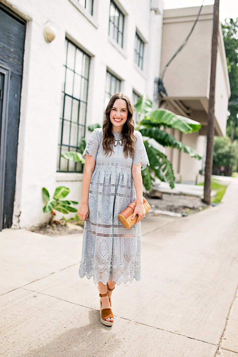Houston blogger styles a blue lace midi dress from Chicwish.  | 11 Fun Things About Me featured by top Houston life and style blog, Lone Star Looking Glass.