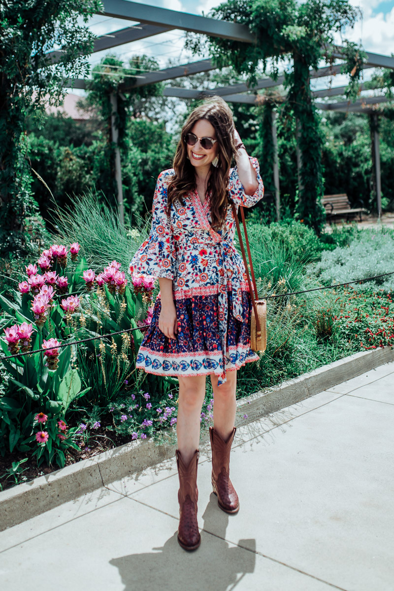 summer dress with cowboy boots