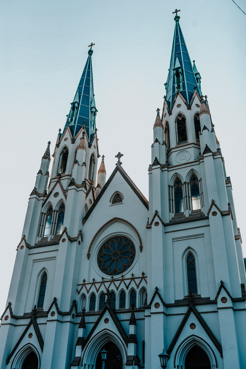 | Fun Things to Do in Savannah GA featured by top US travel blog, Lone Star Looking Glass: stroll through James Street: visit the Cathedral of St John the Baptist