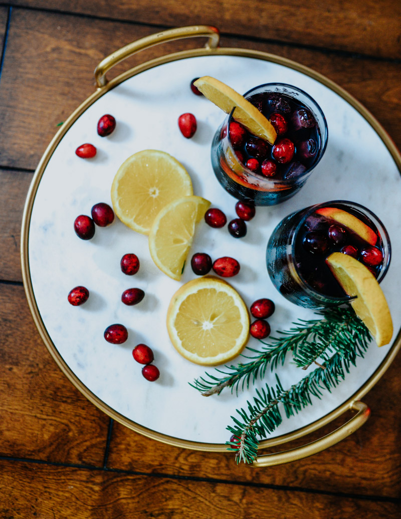 The Best Holiday Cranberry Sangria Cocktail featured by top Houston foodie blog Lone Star Looking Glass