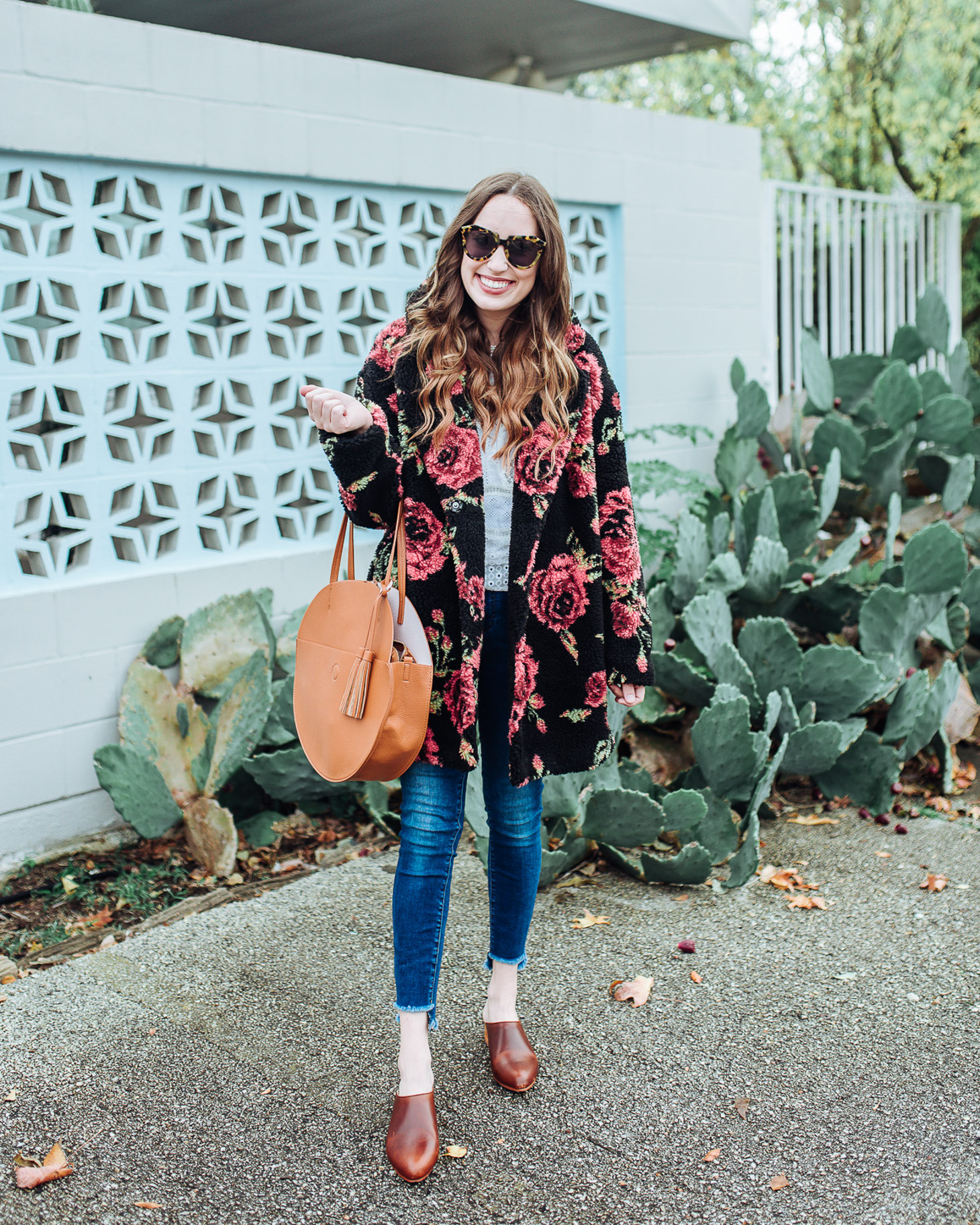Pink Floral Anthropologie Winter Coat style by Houston Blogger Alice Kerley
