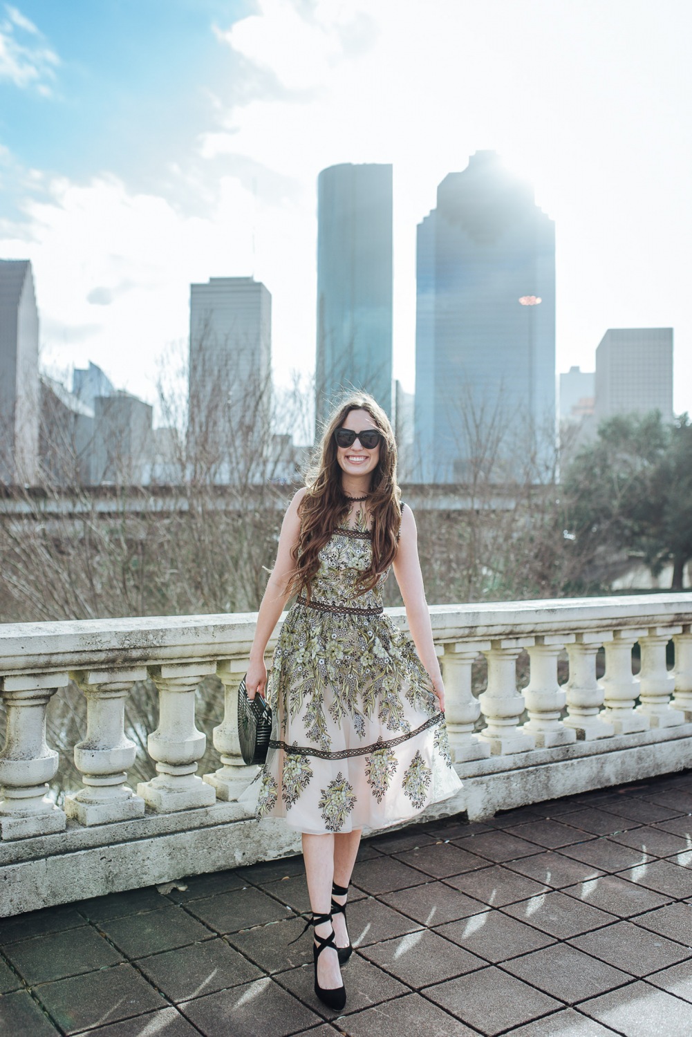 Valentine's Day Party Dresses - Gold Embroidered Shoshanna Anthropologie Cocktail Dress