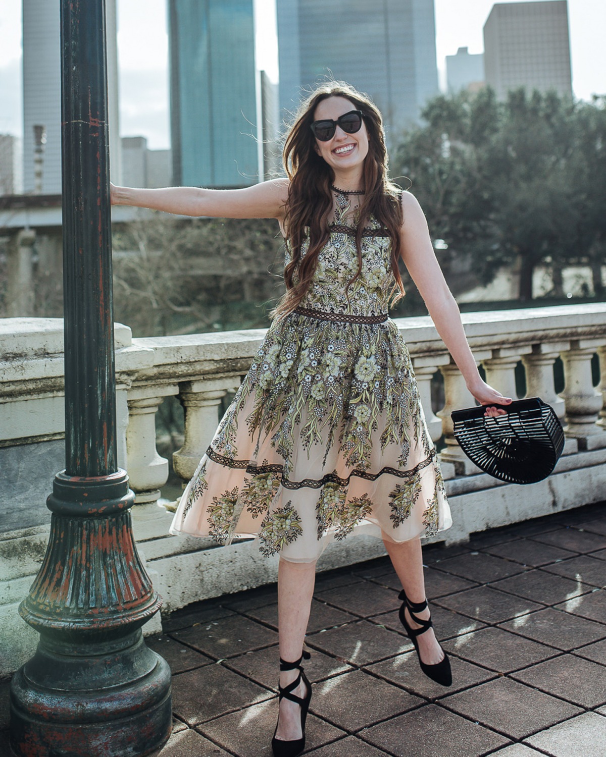 Valentine's Day Party Dresses - Gold Embroidered Shoshanna Anthropologie Cocktail Dress