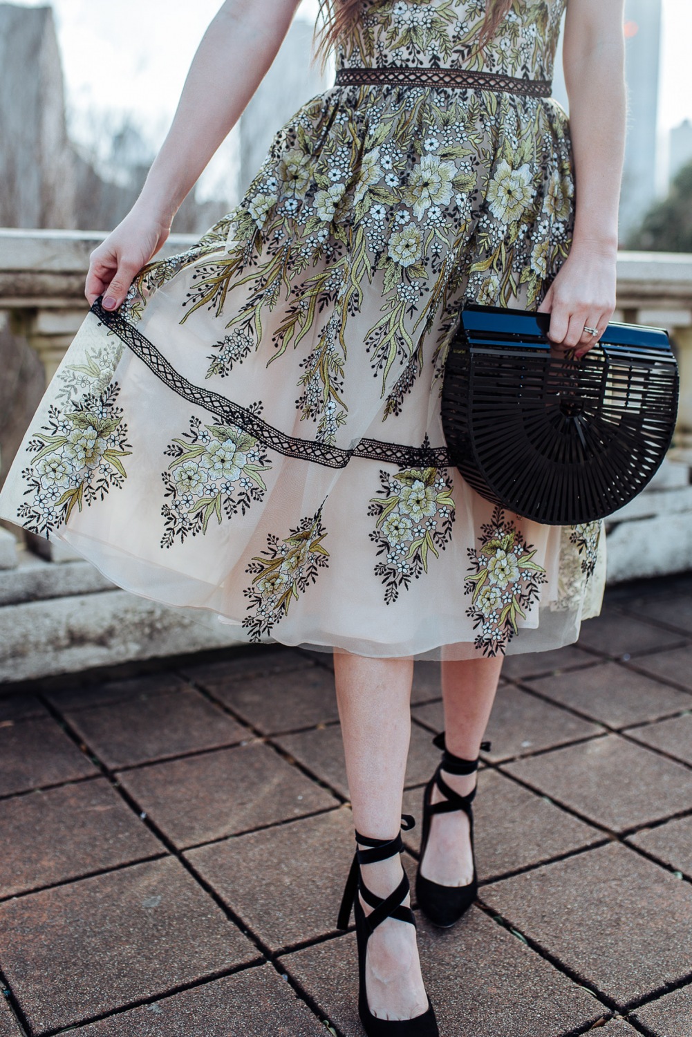 Valentine's Day Party Dresses - Gold Embroidered Shoshanna Anthropologie Cocktail Dress