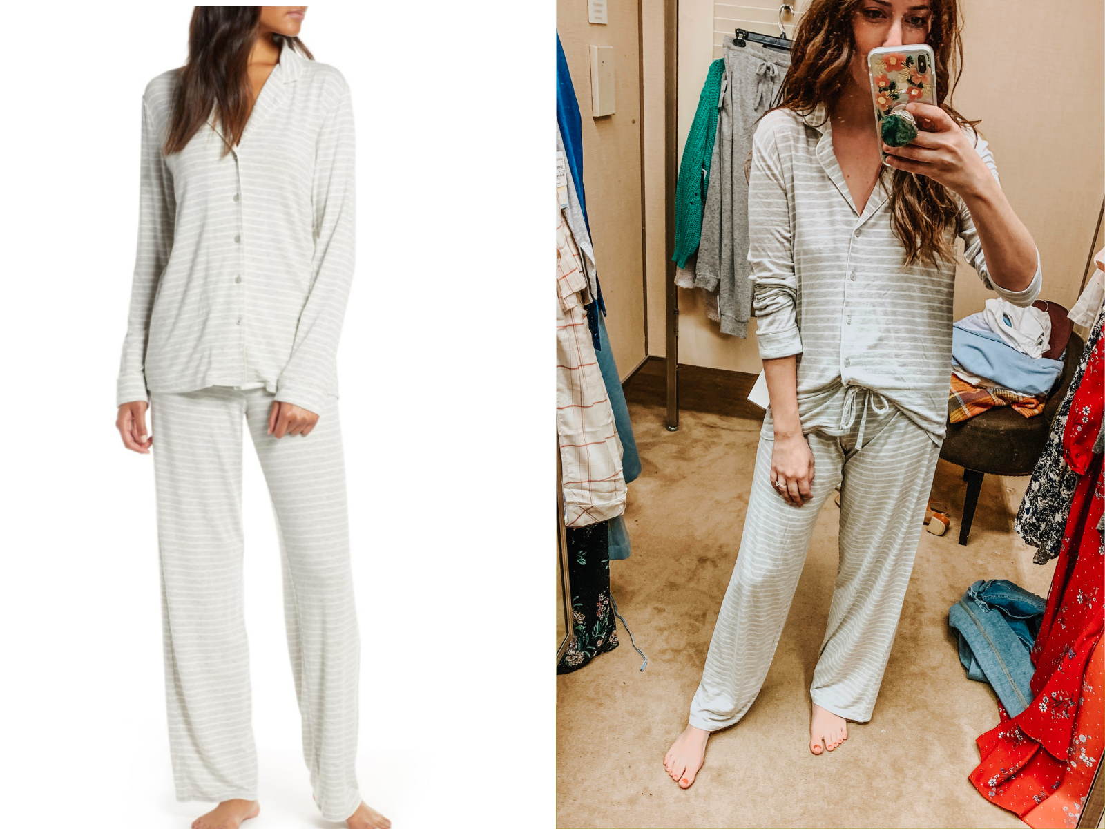 My Take on Shopping the Nordstrom Anniversary Sale by popular Houston fashion blog, Lone Star Looking Glass: collage image of Nordstrom Lingerie Moonlight Pajamas.