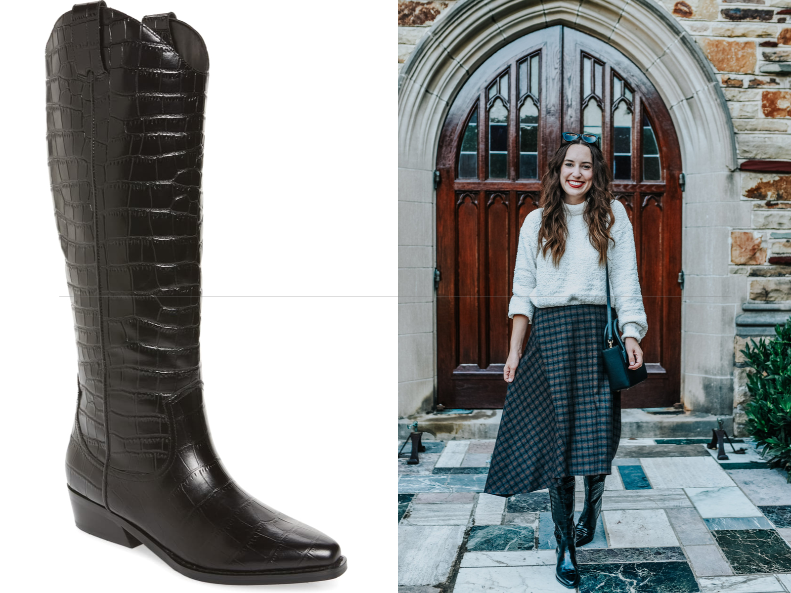Cute Winter Boot Trends for 2019 featured by top US fashion blog, Lone Star Looking Glass: image of black snake skin boots