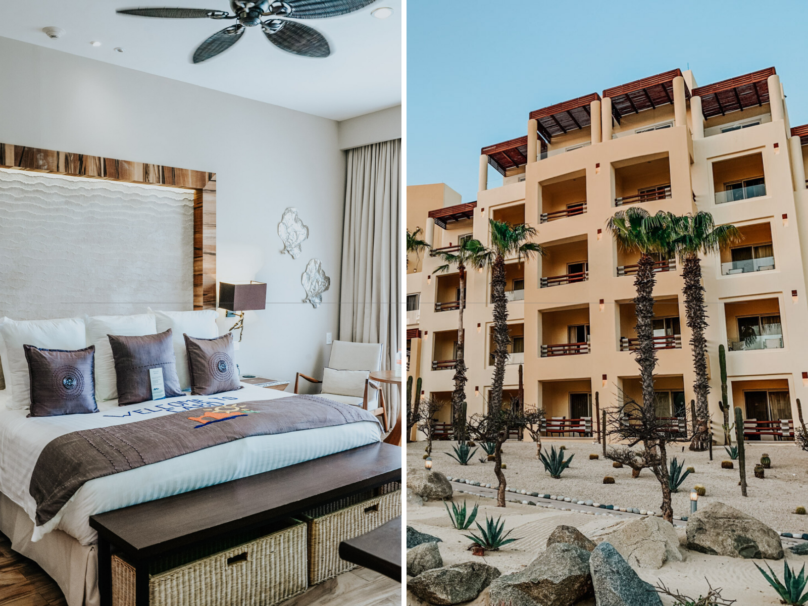 Pueblo Bonito Pacifica: 8 Reasons to Vacation in Cabo by popular Tennessee travel blog, Lone Star Looking Glass: image of a room and courtyard at the Pueblo Bonita Pacifica. 