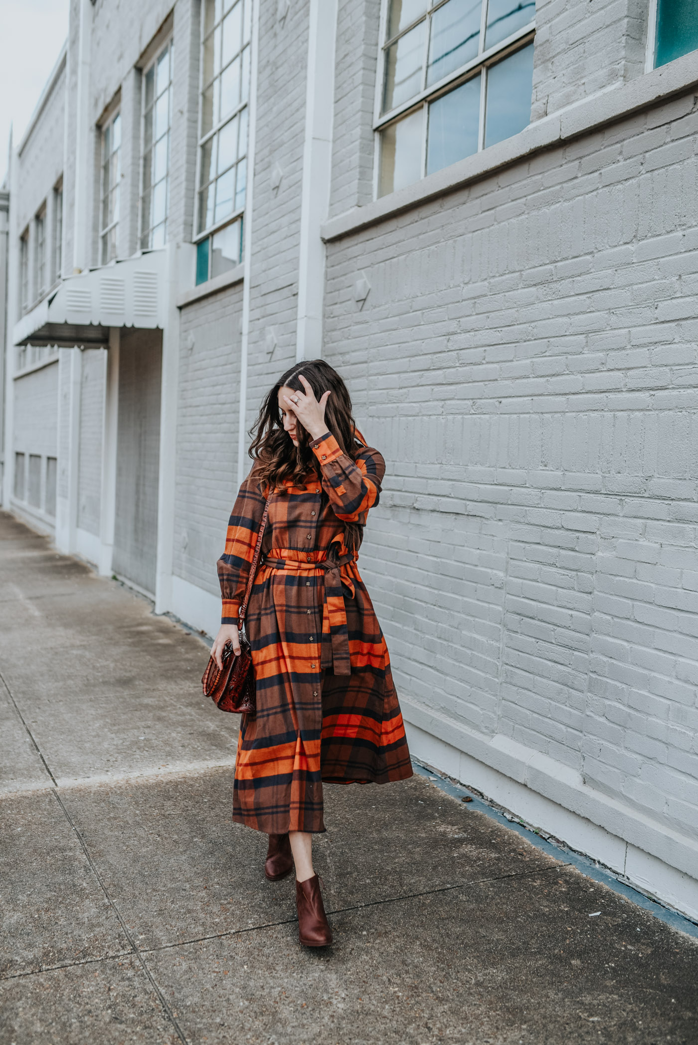 Plaid shift clearance dress