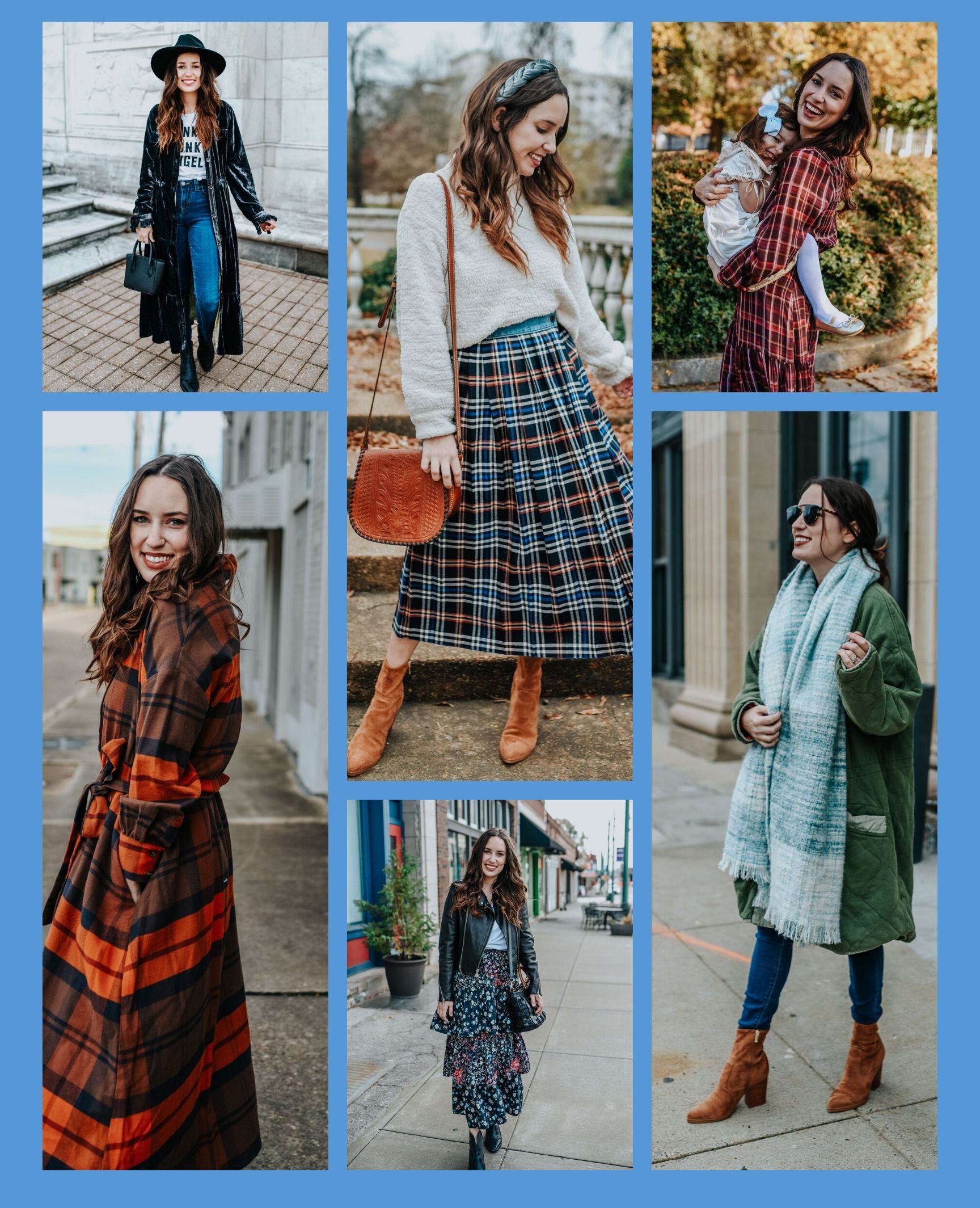 Nuuly Review: Renting Clothes from Anthro & Free People by popular Tennessee fashion blog, Lone Star Looking Glass: collage image of a woman wearing various Nuuly clothing items and accessories. 