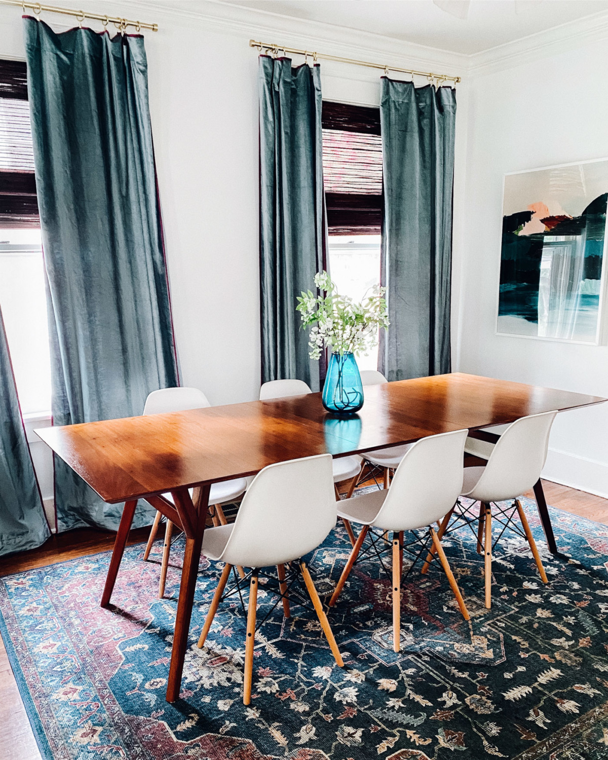 mid-century modern bohemian dining room