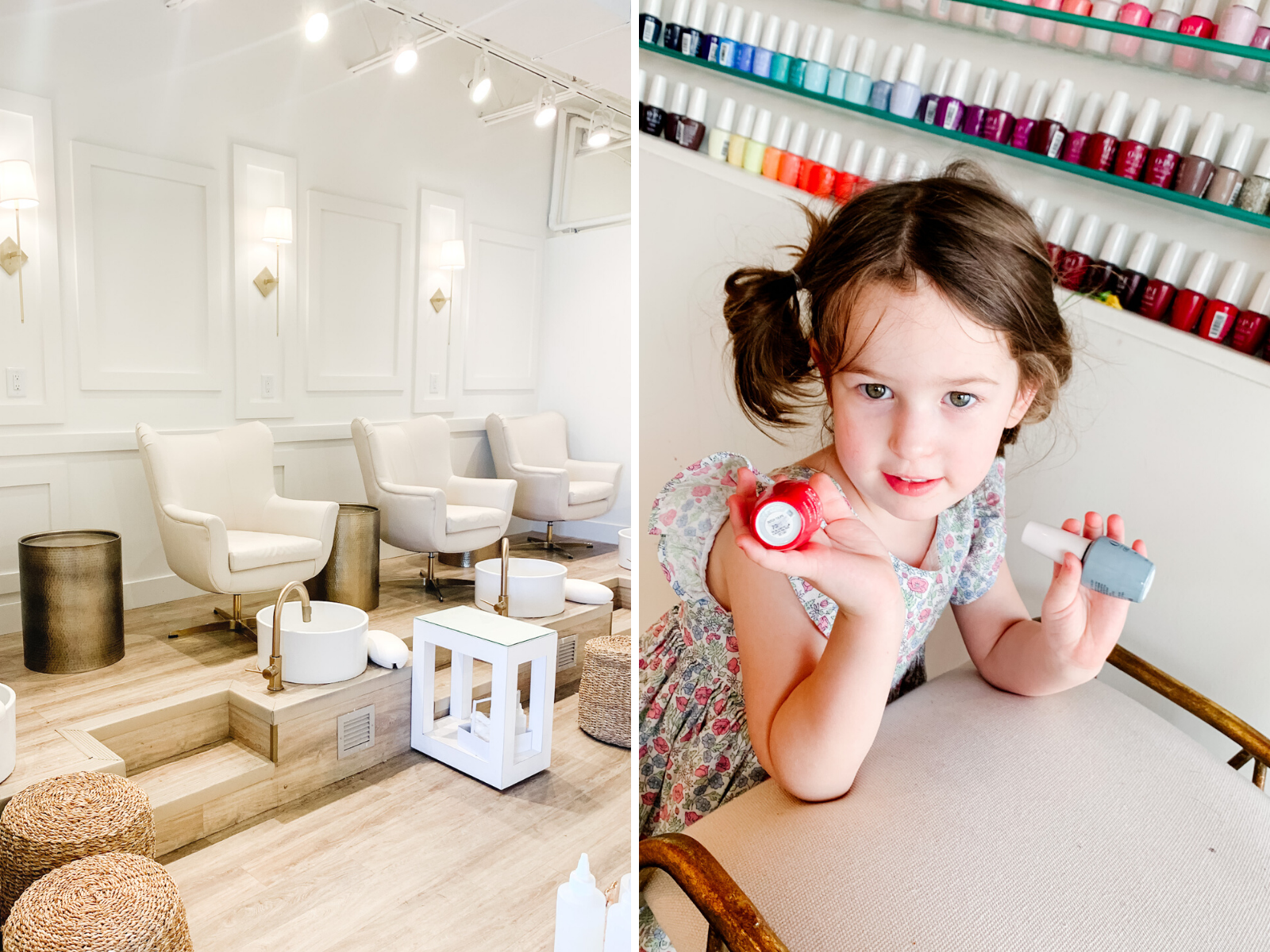 Things to do in Columbia SC by popular Memphis travel blog, Lone Star Looking Glass: image of a little girl getting a manicure at a nail salon. 