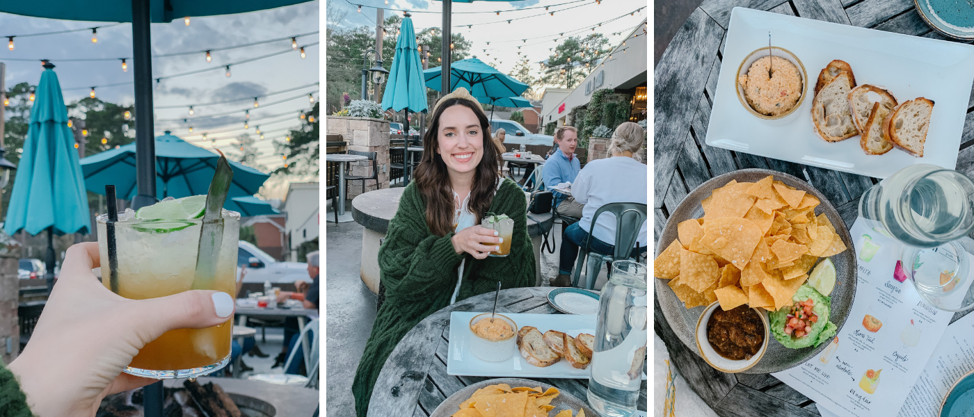 Things to do in Columbia SC by popular Memphis travel blog, Lone Star Looking Glass: image of a woman eating at Tazza Kitchen in Columbia SC. 