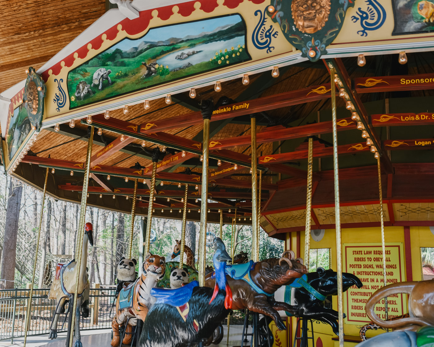 Things to do in Columbia SC by popular Memphis travel blog, Lone Star Looking Glass: image of a carousel at the Riverbanks zoo. 