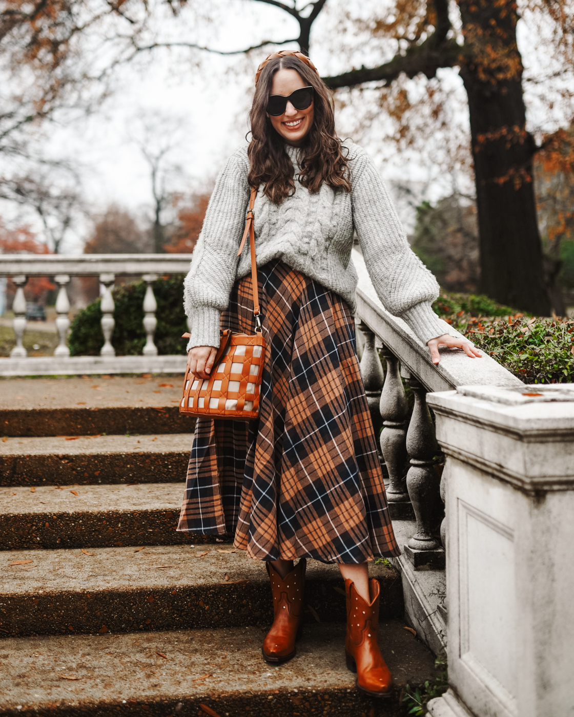 Plaid Amazon Midi Skirt -1