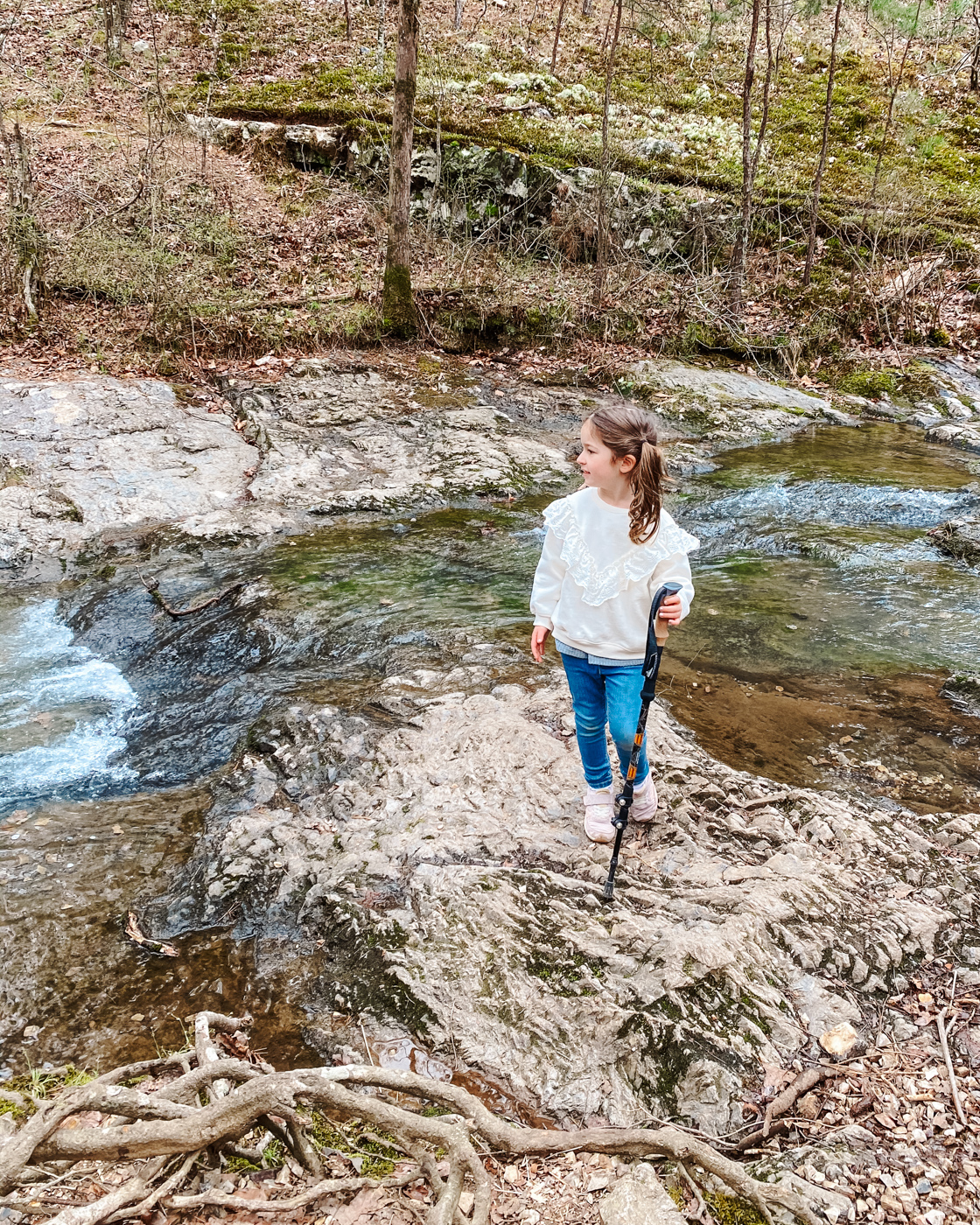 Falls Branch Trail, the best hiking trail for families in Hot Springs AR featured by top travel blogger, Lone Star Looking Glass