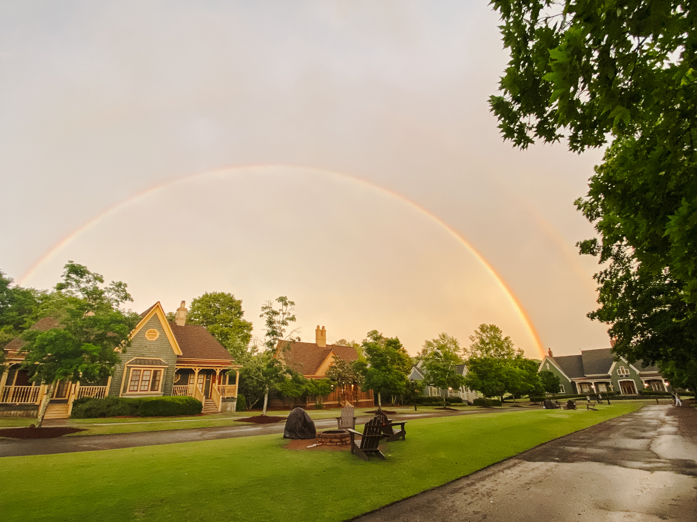 Barnsley Resort by popular Memphis travel blog, Lone Star Looking Glass: image of a rainbow over the Barnsley Resort. 