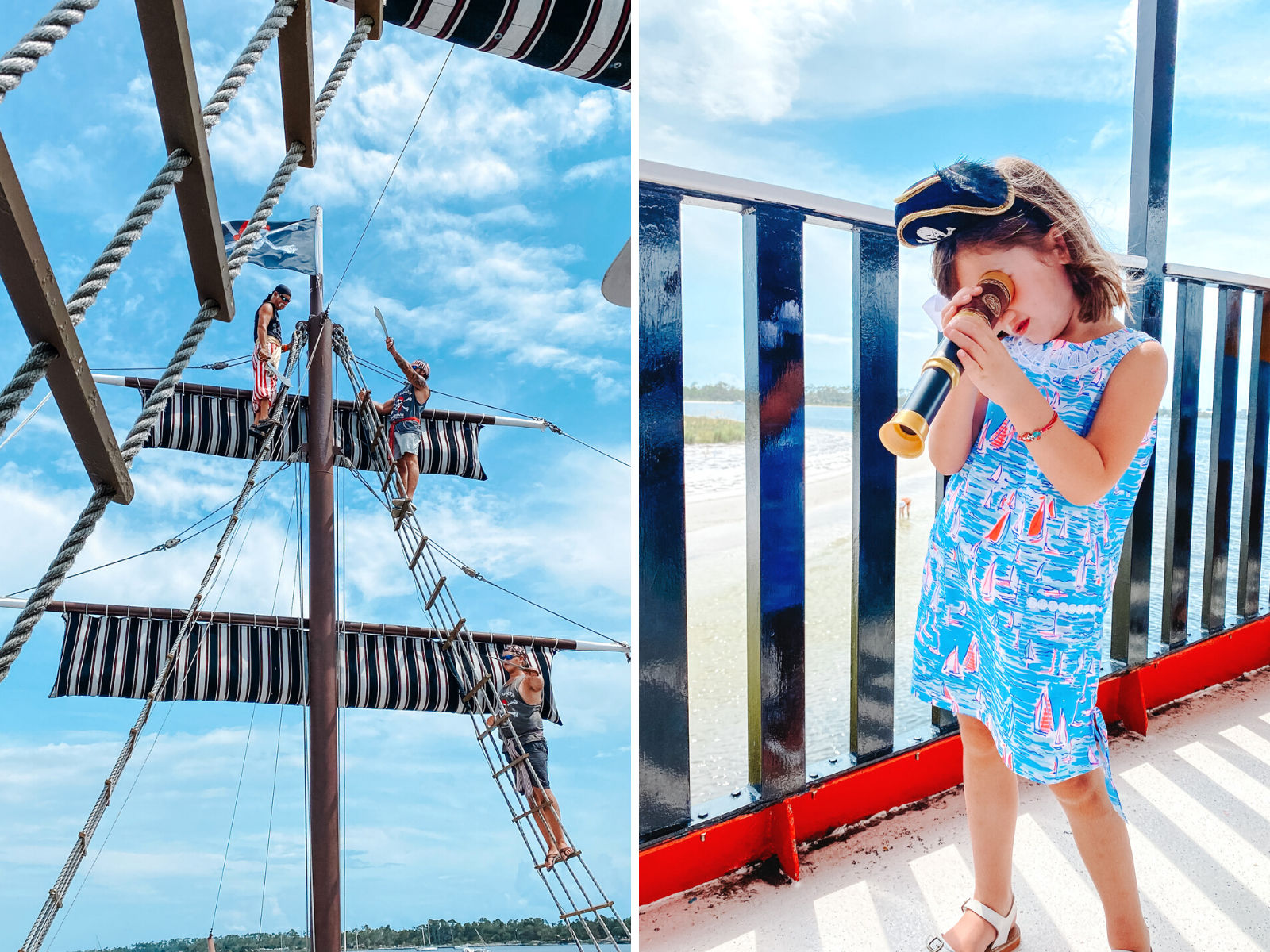 Panama City Beach Attractions by popular Memphis travel blog, Lone Star Looking Glass: image of a young girl on the Sea Dragon ship. 