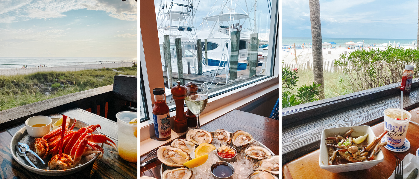 Panama City Beach Attractions by popular Memphis travel blog, Lone Star Looking Glass: collage image of various seafood dishes. 