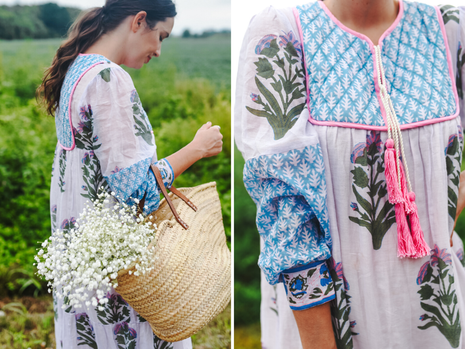 SZ Blockprints Silk Jodhpur in Rose Palladio Garden