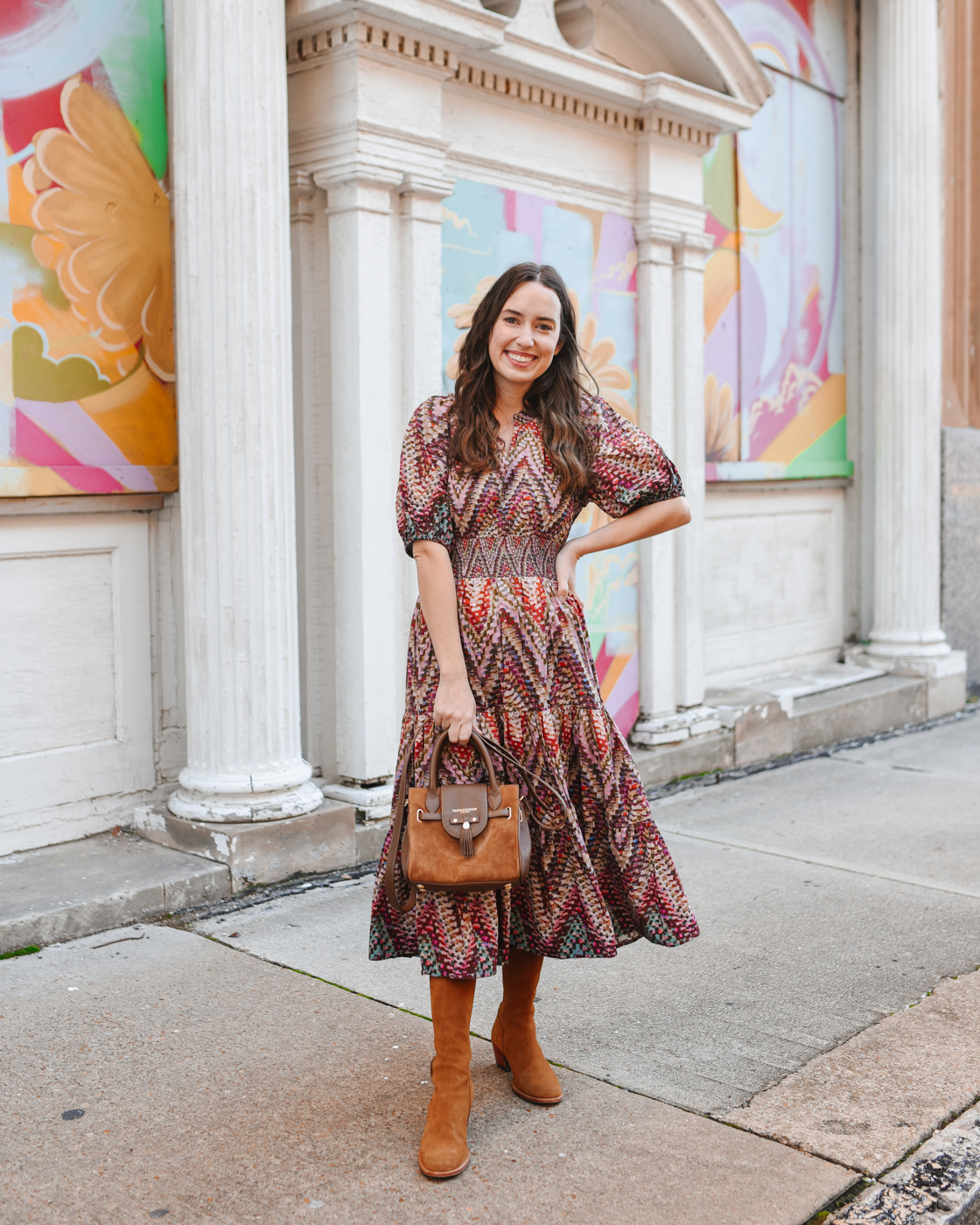 Anthropologie Conditions Apply Puff Sleeve Midi Dress