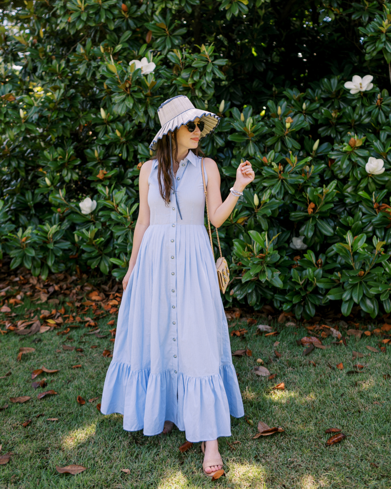 buru shirt dress with a lorna murray capri hat