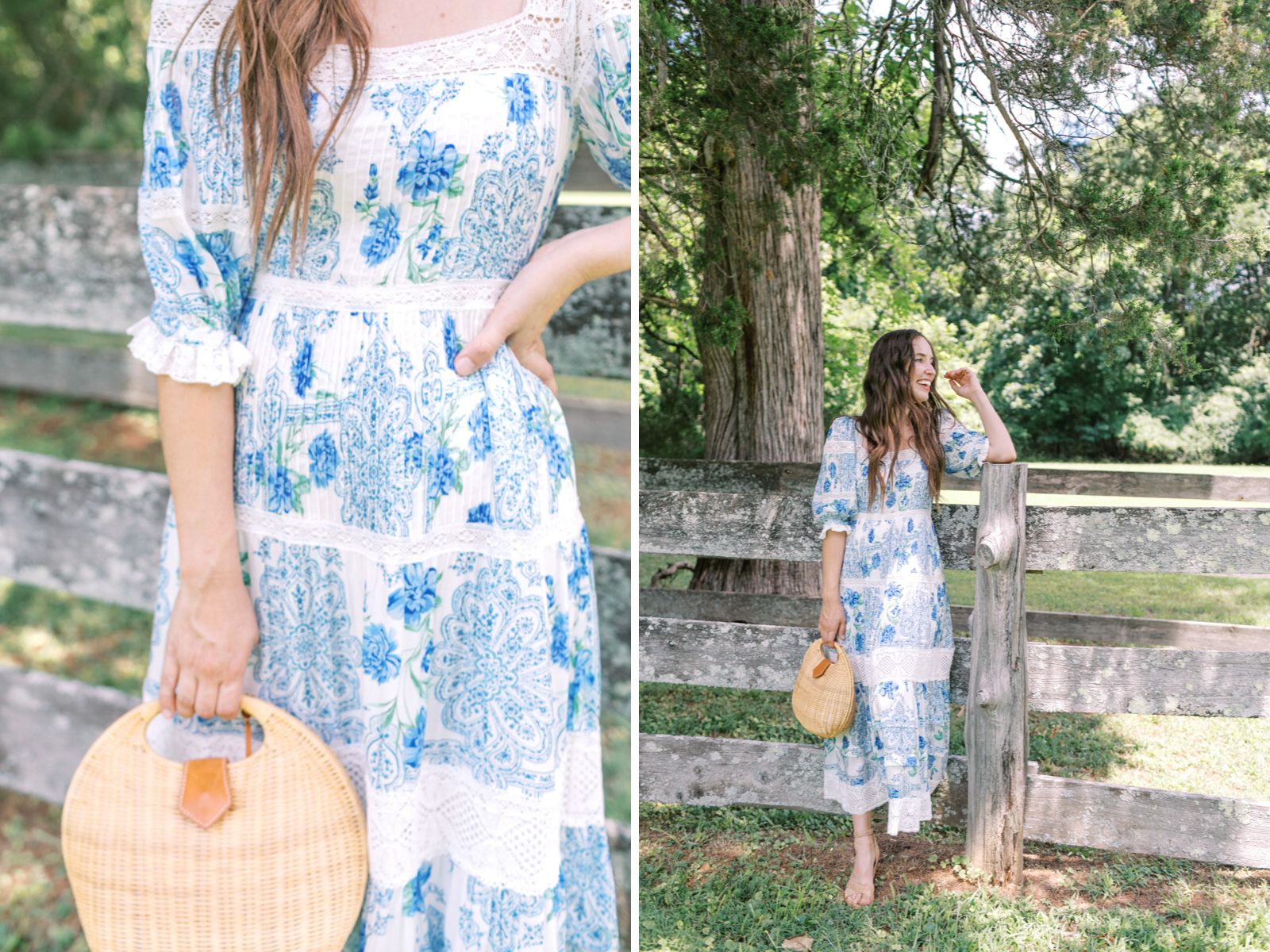 Hunter Bell blue and white floral dress