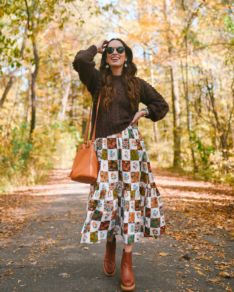 Olivia James Patchwork Dress - Thanksgiving hostess outfit