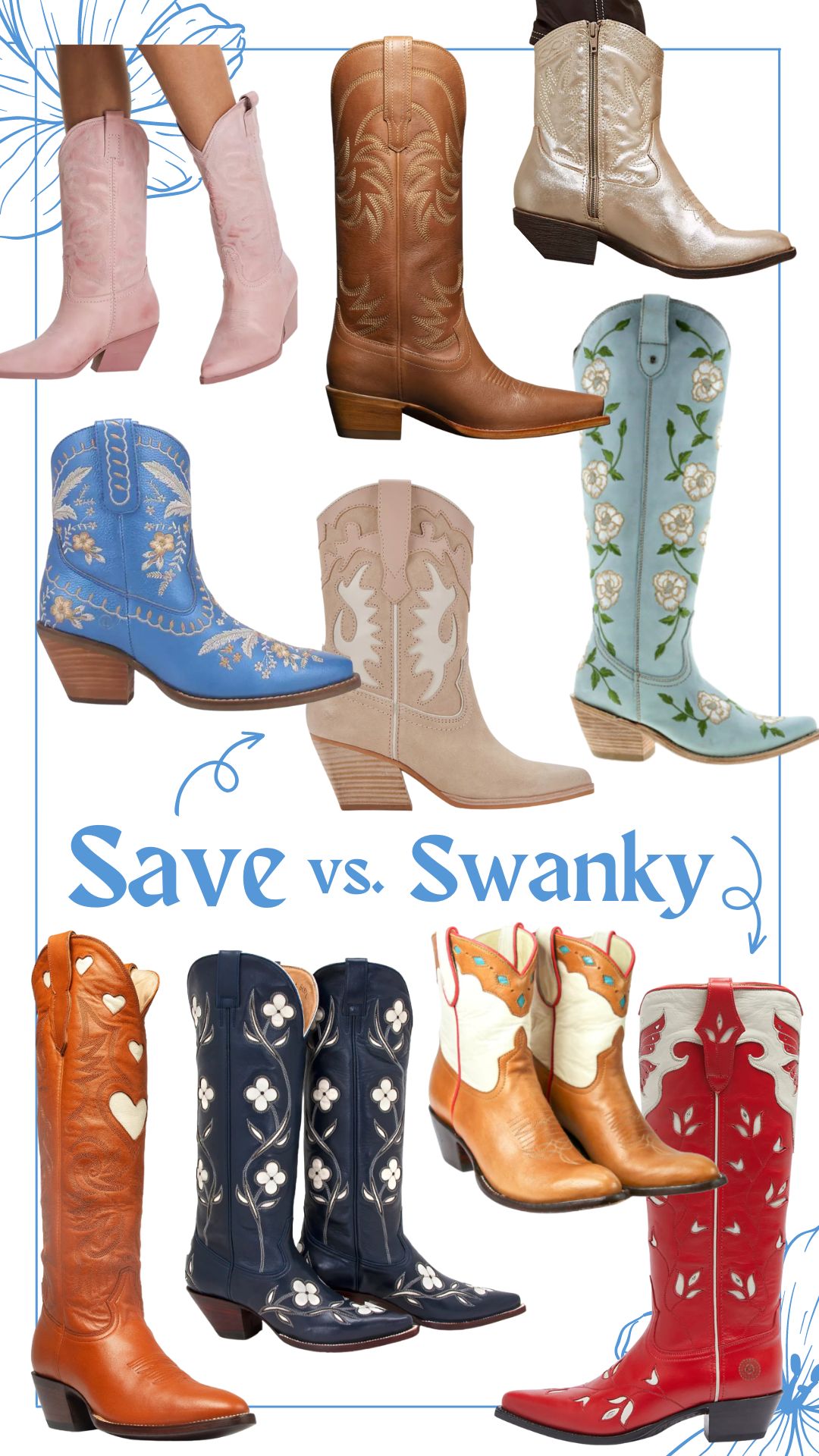 Modern colorful cowboy boot trends